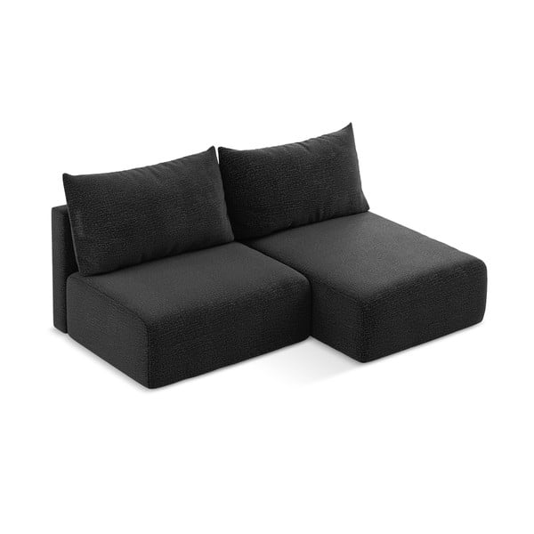 Divano angolare nero allungabile/con contenitore (con penisola a destra) Kalena – Makamii-image-3