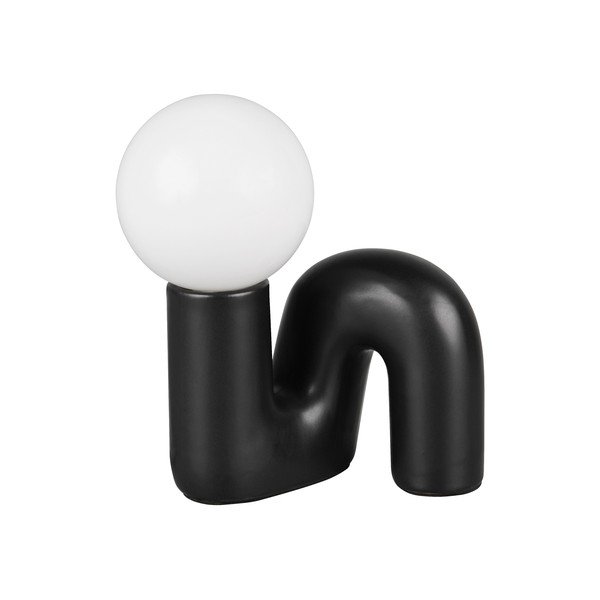 Lampada da tavolo nera in ceramica (altezza totale 21,5 cm) Quinn – Reality