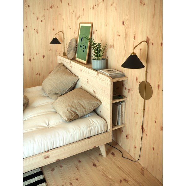 Letto matrimoniale marrone in legno di pino con griglia 140x200 cm Retreat - Karup Design-image-4