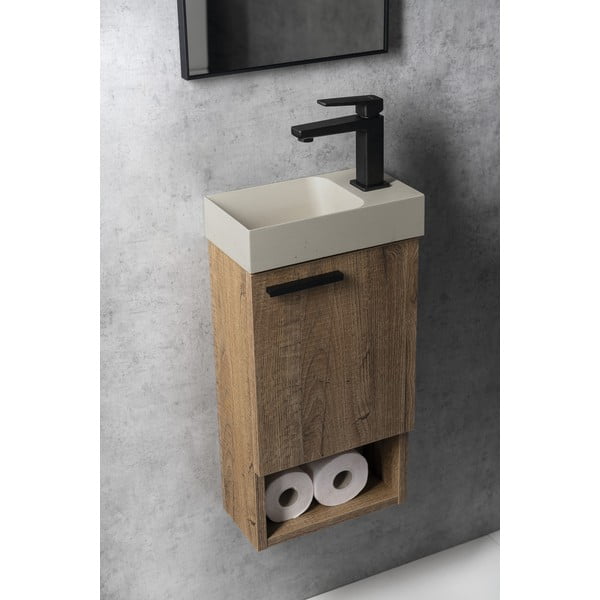 Lavabo in grigio chiaro in calcestruzzo 31x17 cm Piccolino – Sapho-image-3