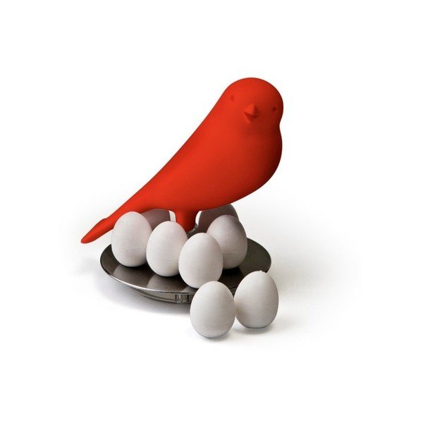 Červený stojánek s magnety Qualy Magnetic Egg Sparrow-image-1