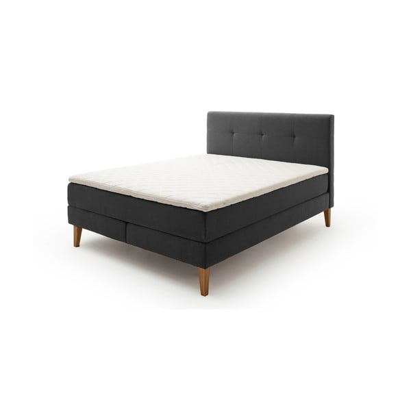 Letto boxspring antracite 160x200 cm Stockholm - Meise Möbel