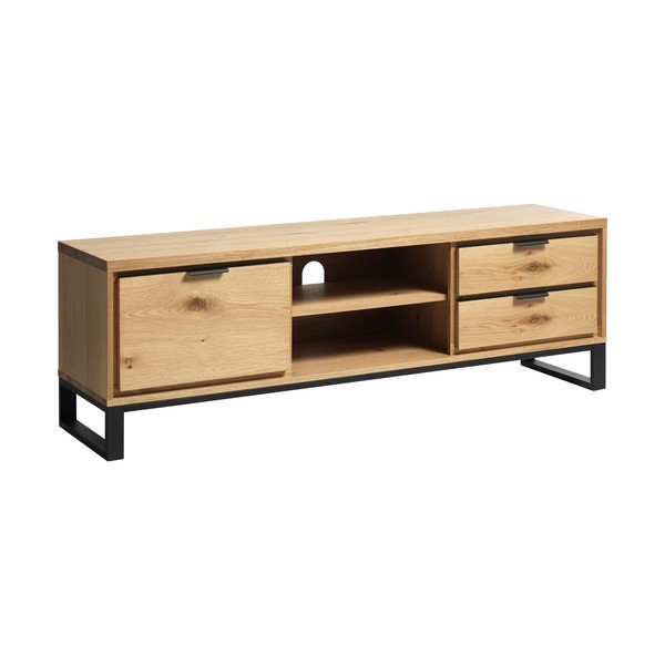 Tavolo TV in rovere colore naturale 170x55 cm Livorno - Unique Furniture-image-2