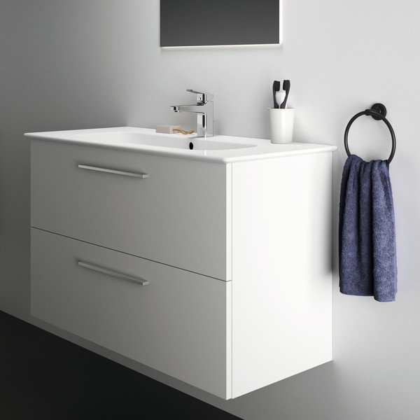 Mobile da lavabo bianco a sospensione 100x63 cm i.Life A - Ideal Standard-image-3