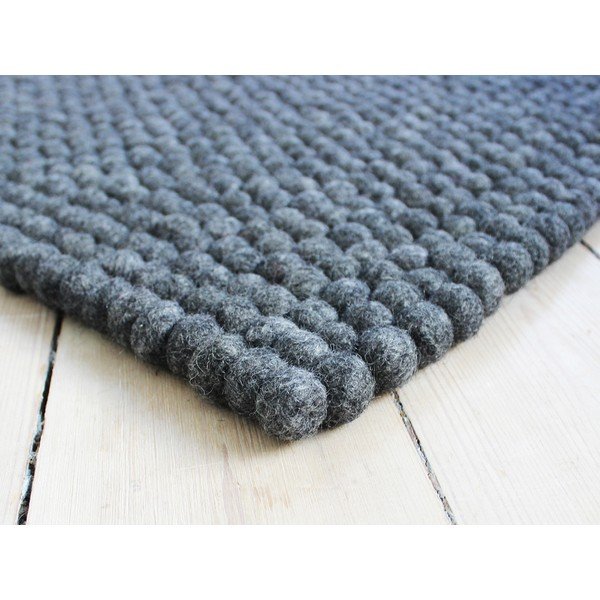 Tappeto in lana a palline antracite, 120 x 180 cm Ball Rugs - Wooldot