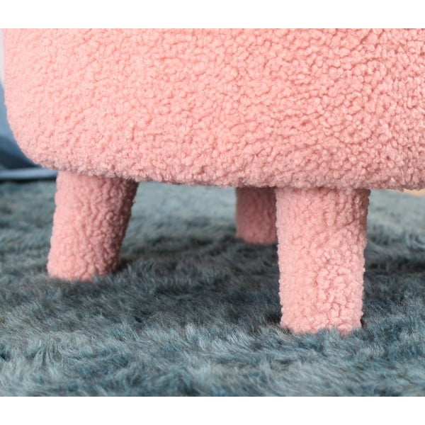 Poltrona per bambini rosa chiaro in tessuto bouclé Moouv - Artie-image-3