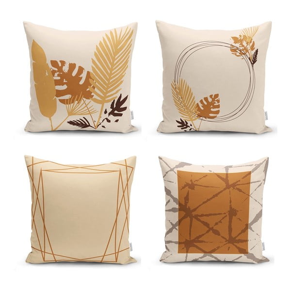Federe arancione e beige in set da 4 43x43 cm - Minimalist Cushion Covers