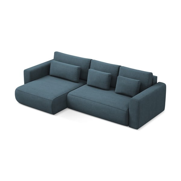 Divano angolare blu allungabile/con contenitore (con penisola a sinistra/con chaise lounge) Kapua – Makamii-image-2
