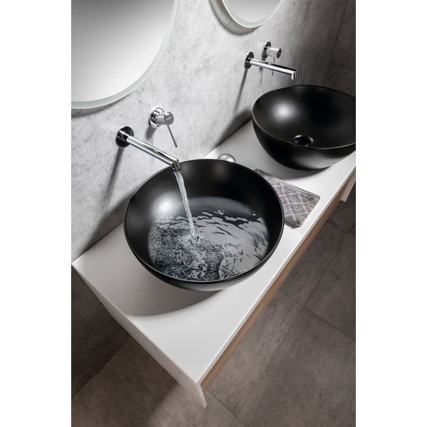 Rubinetto per lavandino in argento lucido da incasso (con una uscita) Solaris – Sapho-image-1