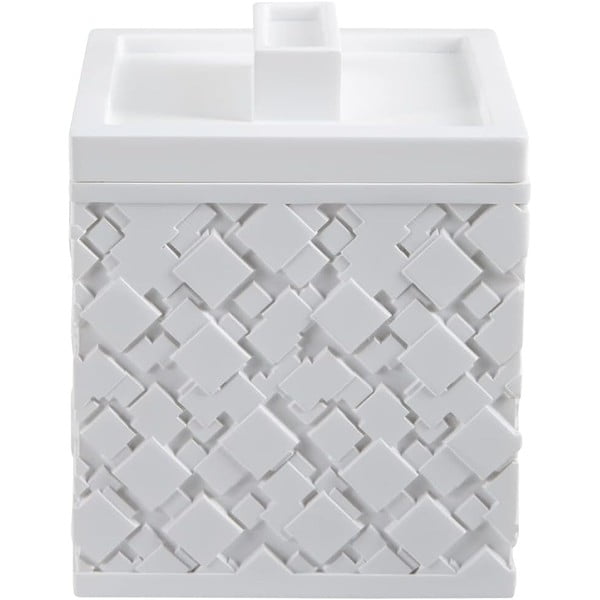 Organizer da bagno bianco in poliresina per dischetti di cotone Agda – Spirella