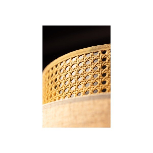 Lampada a sospensione in colore naturale con paralume in tessuto di rattan Abra 2 - GTV-image-4