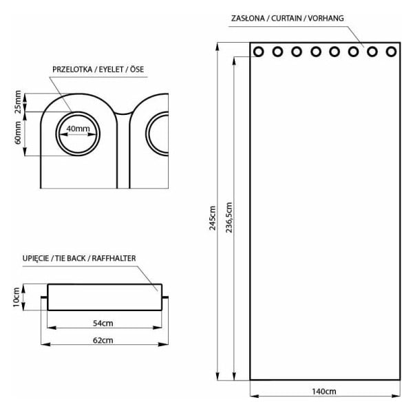 Tenda di velluto bianco Velluto, 140 x 245 cm - AmeliaHome-image-1