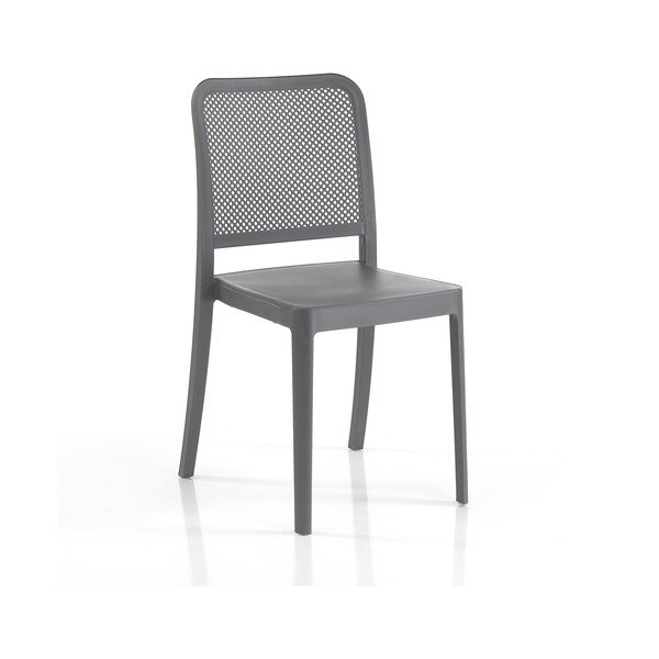 Sedie da pranzo in set grigie in plastica 2 pz Sabine – Tomasucci