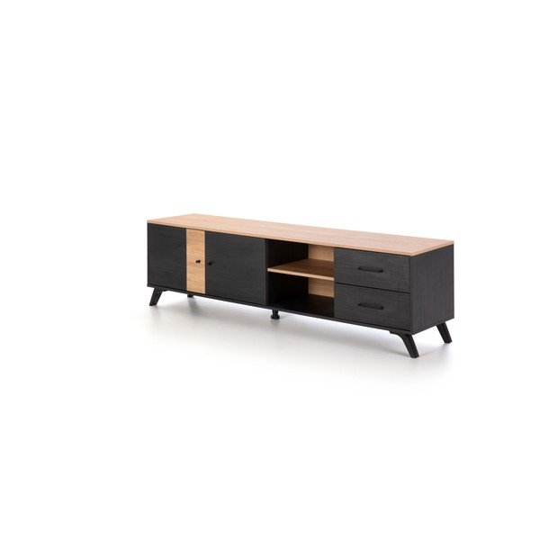 Tavolo TV nero in rovere 181x53 cm Texas - Marckeric-image-2