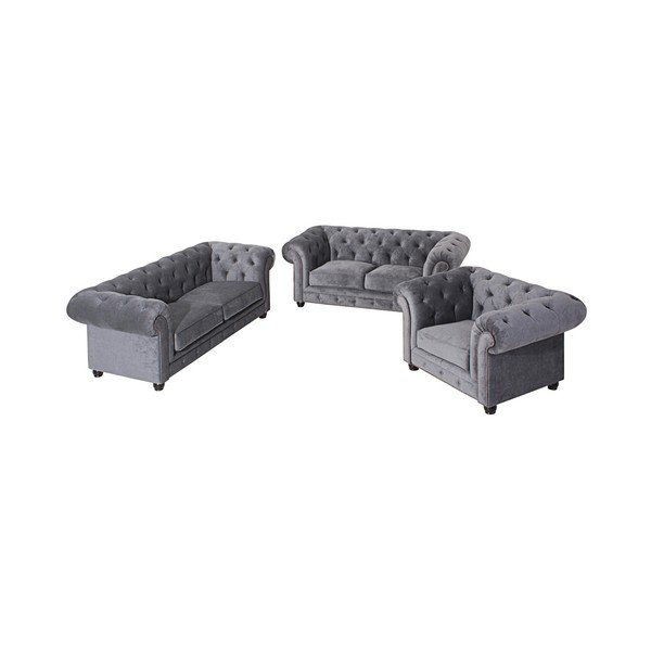 Divano Orleans Velvet grigio, 216 cm - Max Winzer-image-1