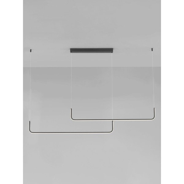 Lampadario LED nero opaco in alluminio con intensità regolabile Strita – Nova Luce-image-3