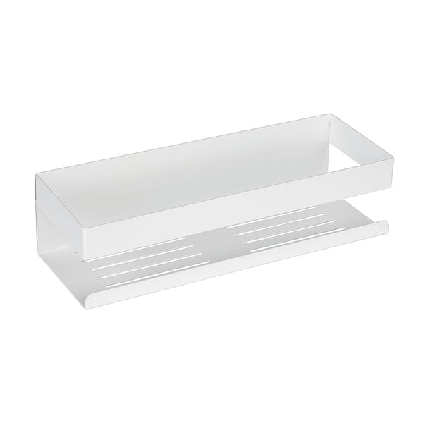 Mensola da bagno senza foratura bianco opaco in acciaio inox con aggancio Turbo-loc Genova – Wenko