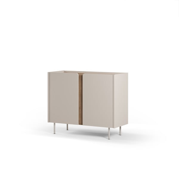 Mobile effetto rovere in colore crema-naturale 100x82,5x40 cm Lucile - Marckeric-image-4