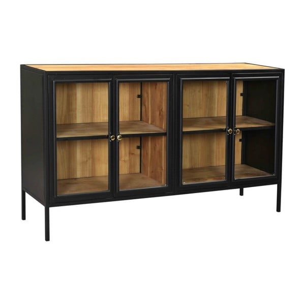 Vetrina in legno massiccio di acacia nera 170x90 cm Kingston - HSM collection-image-2