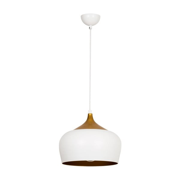 Lampada da soffitto bianca con dettaglio dorato Ythan - Homemania Decor-image-1