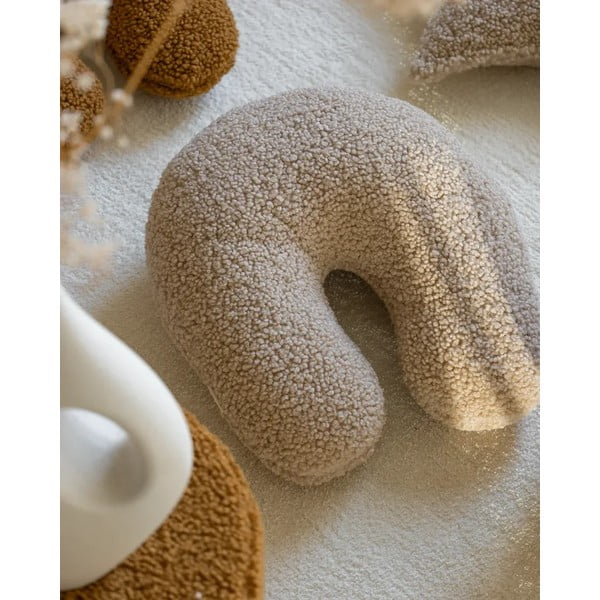 Cuscino per divano da bambini marrone chiaro con rivestimento in bouclé U – Wigiwama-image-1