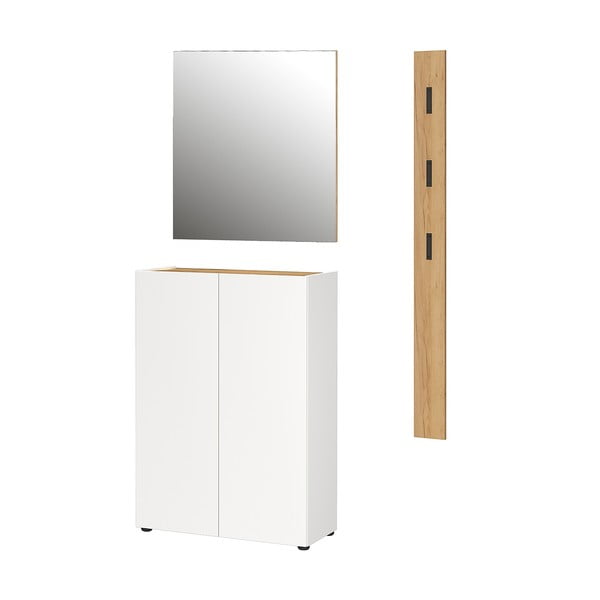 Set di mobili da ingresso bianco con effetto rovere 104x200x33 cm Alviano – Germania