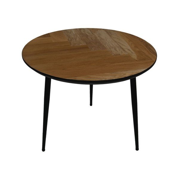 Tavolino rotondo in rovere nero ø 60 cm Fishbone - HSM collection-image-3