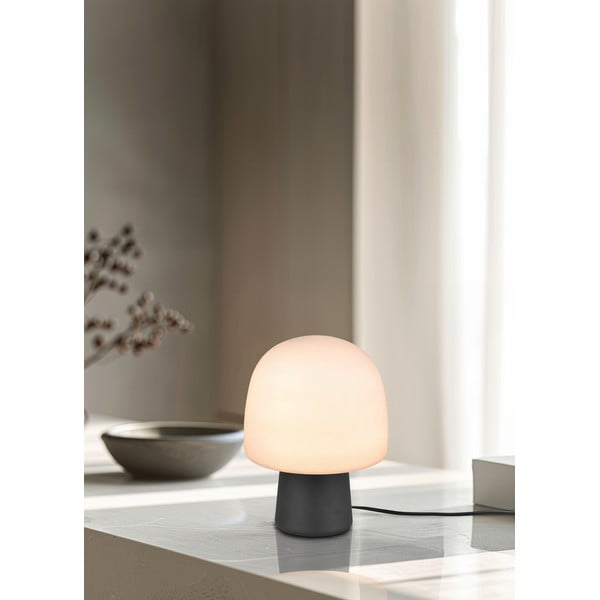 Lampada da tavolo bianca e nera con paralume in vetro (altezza 27 cm) Steen - Trio-image-1