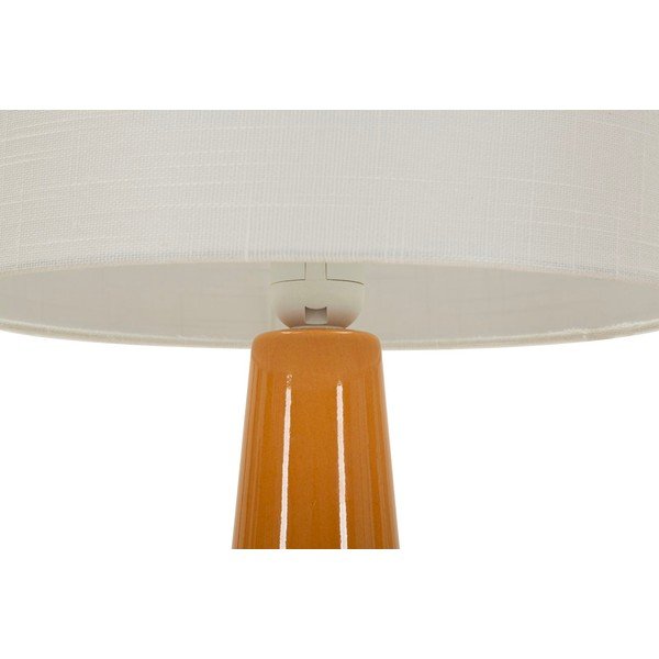Lampada da tavolo color senape/bianca in ceramica con paralume in tessuto (altezza totale 51,5 cm) Gress – Mauro Ferretti-image-3