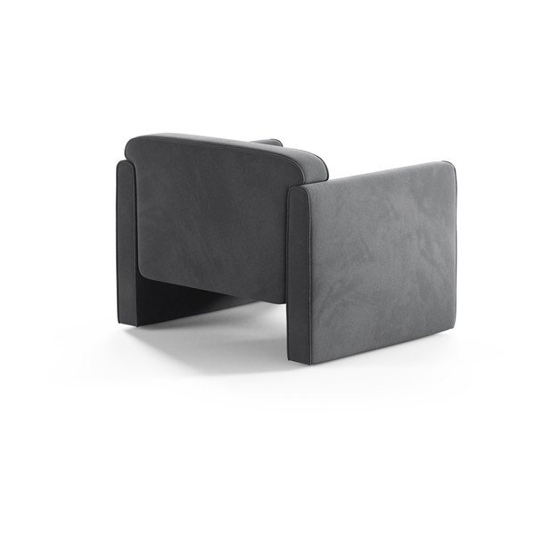 Poltrona grigia con rivestimento in velluto Abby – Micadoni -image-2