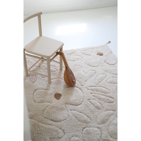Tappeto per bambini color crema in cotone lavabile e tessuto a mano 120x180 cm Gentle Flora – Nattiot-image-4
