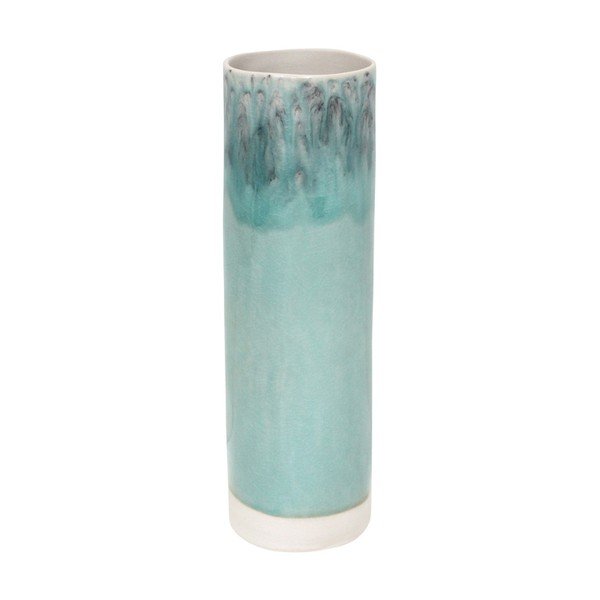 Vaso turchese in gres dipinto a mano (altezza totale 30 cm) Madeira – Costa Nova