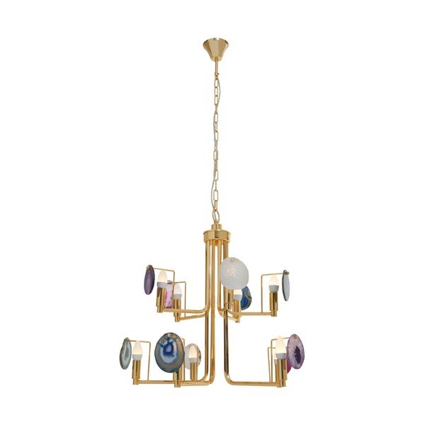 Lampadario dorato in metallo Glamour – Premier Housewares-image-2