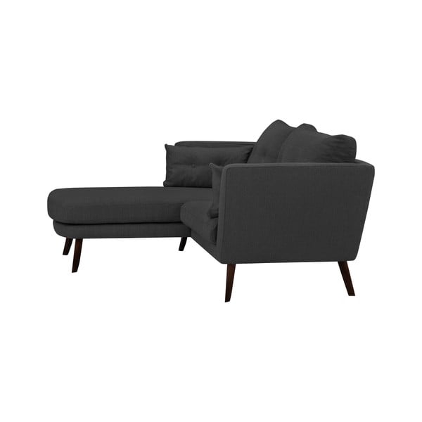 Divano a tre posti grigio scuro Elena, con lettino nell'angolo sinistro - Mazzini Sofas-image-4