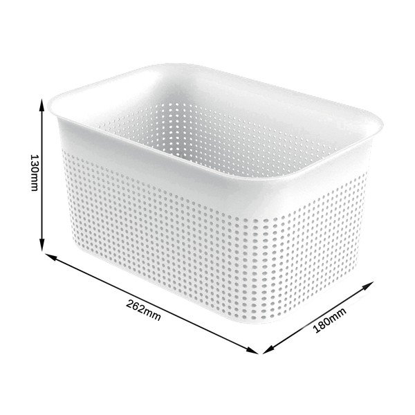 Cesto portaoggetti in plastica riciclata bianca Brisen - Rotho-image-4