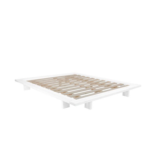 Letto matrimoniale in legno di pino con materasso Comfort Mat Bianco/Naturale, 140 x 200 cm Japan - Karup Design-image-3