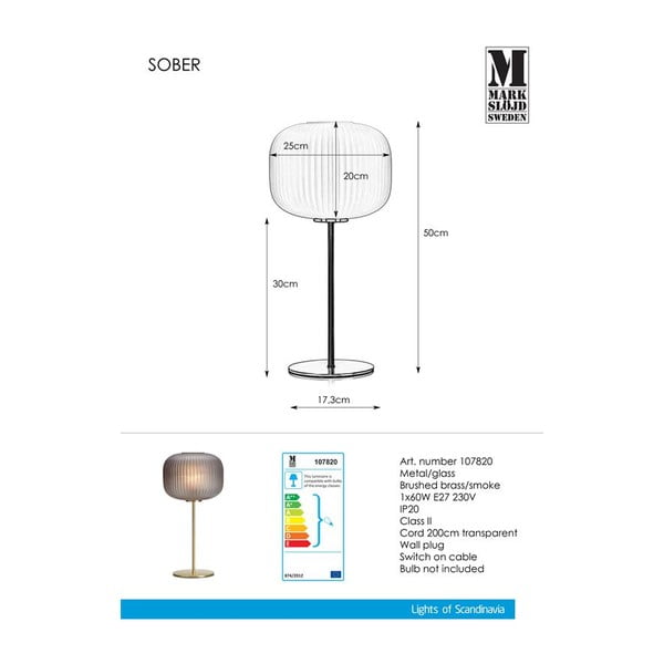 Lampada da tavolo Smoke Sober - Markslöjd-image-3