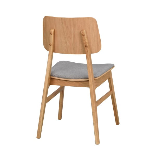 Sedia da pranzo marrone chiaro con seduta grigio chiaro Nagano - Rowico-image-4