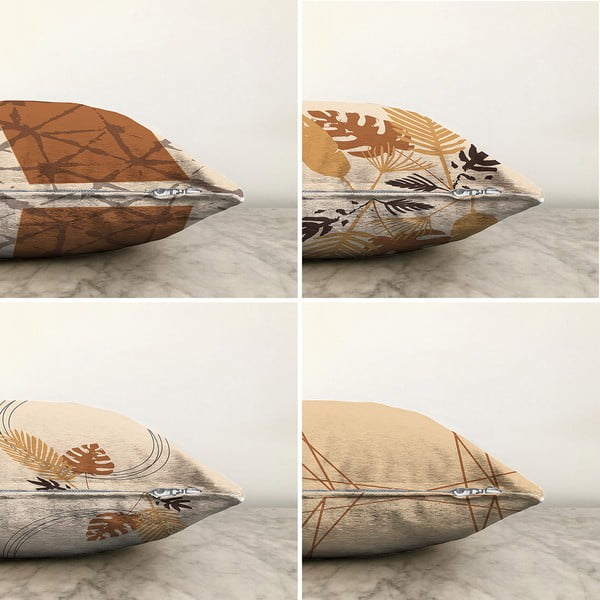 Set di 4 federe Neutro, 55 x 55 cm - Minimalist Cushion Covers-image-1
