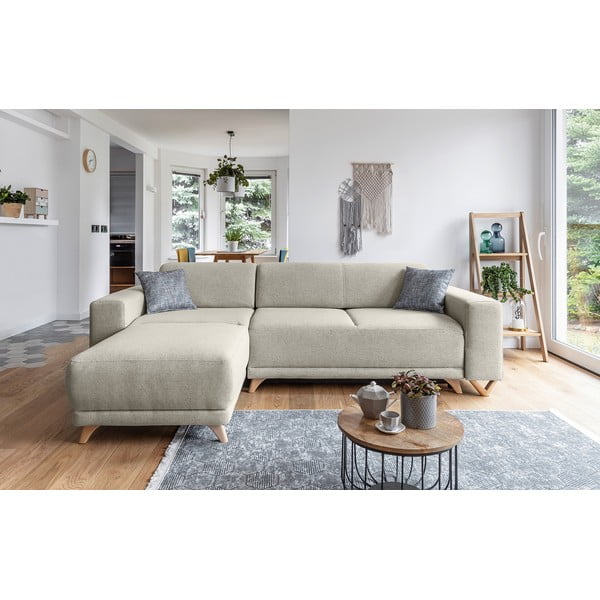 Divano angolare beige allungabile e con contenitore Classy Sophie – Miuform-image-1