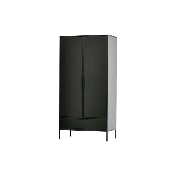 Armadio in legno di pino nero Adam - WOOOD-image-2