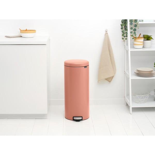 Cestino per la spazzatura color salmone in acciaio con pedale 30 l NewIcon – Brabantia-image-1