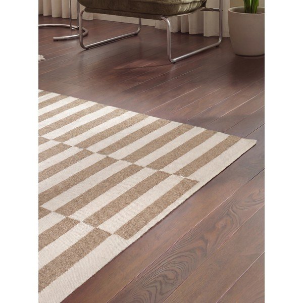 Tappeto bianco/marrone chiaro in lana reversibile/tessuto a mano 160x230 cm Vika – Hanse Home-image-3