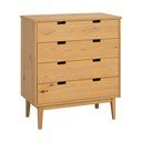 Cassettiera di colore naturale in rovere massiccio 75x85x38 cm Garrison – Rowico