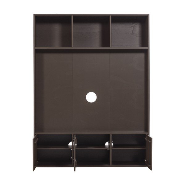 Set TV marrone scuro in pino massiccio 160x215x40 cm Meggy – WOOOD-image-3