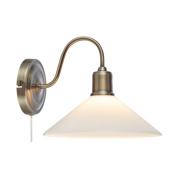 Lampada da parete bianca e color ottone Vela – Markslöjd