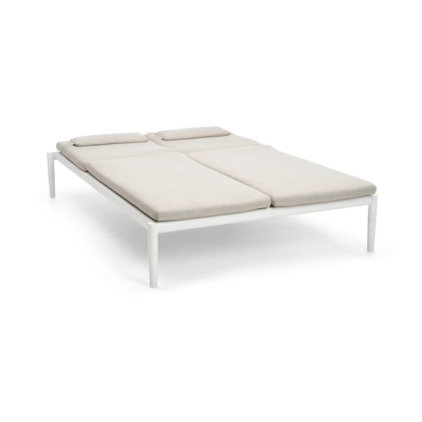 Sedia a sdraio da giardino in metallo color crema Switch - Diphano-image-3