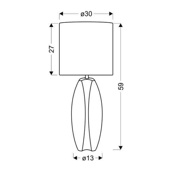 Lampada da tavolo bianco-verde con paralume in tessuto (altezza 59 cm) Palma - Candellux Lighting-image-2