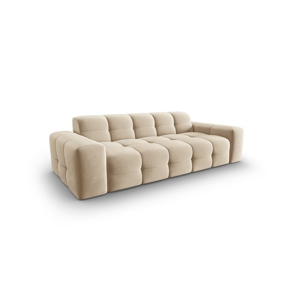 Divano in velluto beige 222 cm Kendal - Micadoni Home-image-3