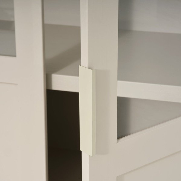 Vetrina grigio chiaro in pino massiccio 120x217x48 cm Gunnar – WOOOD-image-3